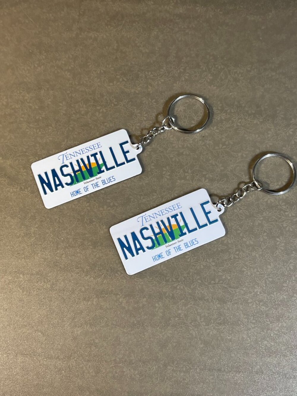2 Nashville "Home of the Blues" Keychains (853)
